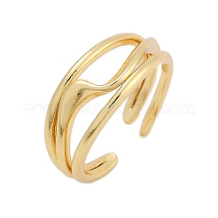 Rack Plating Brass Cuff Rings for Women&nbsp;RJEW-M028-57G