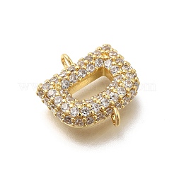 Brass Micro Pave Cubic Zirconia Letter Links&nbsp;KK-I717-04D