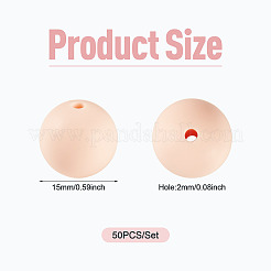 50Pcs Food Grade Eco-Friendly Silicone Beads&nbsp;SIL-TADJ0001-03E