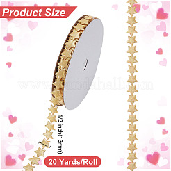 20 Yards Star Polyester Ribbon&nbsp;OCOR-WH0078-247A