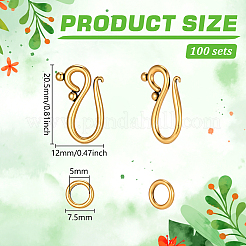 100Pcs Tibetan Style Hook and Eye Clasps&nbsp;FIND-PH0060-09AG