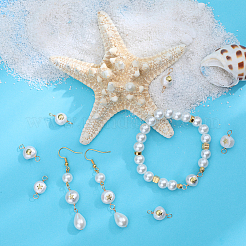 20pcs 2 styles Grade AA Natural Cultured Freshwater Pearl Connector Charms with Golden Tone Sea Animal Alloy Slices&nbsp;PALLOY-BBC0001-02