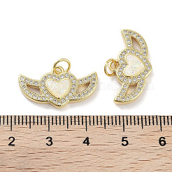 Brass Micro Pave Clear Cubic Zirconia Pendants&nbsp;KK-L213-011G-01