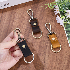 3Pcs 3 Colors Cowhide & Alloy Keychains&nbsp;KEYC-CL0001-22