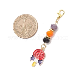 8Pcs Halloween Glass & Alloy Enamel Pendant Decorations&nbsp;HJEW-JM03687