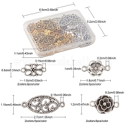48Pcs 8 Style Tibetan Style Alloy  Connector Charms&nbsp;FIND-FS0001-69