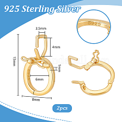 2Pcs Rhodium Plated 925 Sterling Silver Twister Clasps&nbsp;STER-PH0004-51G