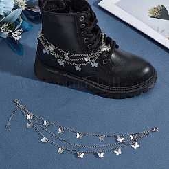 2Pcs Brass Twisted Chains Boot Strap Chains&nbsp;HJEW-SP0001-45