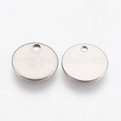 304 Stainless Steel Stamping Blank Tag Pendants&nbsp;X-STAS-Q056-10mm