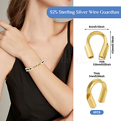 6Pcs 925 Sterling Silver Wire Guardian&nbsp;STER-TA0001-45G
