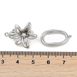 Brass Micro Pave Clear Cubic Zirconia Fold Over Clasps&nbsp;KK-U043-17P