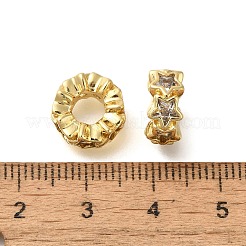 Brass Micro Pave Cubic Zirconia Beads&nbsp;KK-Z086-19G