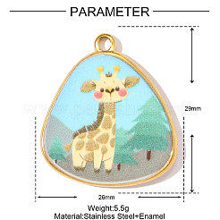 Printed 304 Stainless Steel Pendants&nbsp;STAS-OY002-16G-01