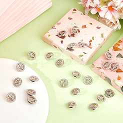 24Pcs 1-Hole Alloy Rhinestone Buttons&nbsp;BUTT-CA0001-28B