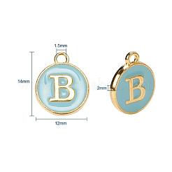 2 Sets 2 Styles Golden Plated Alloy Enamel Charms&nbsp;ENAM-YW0001-28C