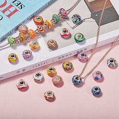 38Pcs 19 Colors Handmade Polymer Clay European Beads&nbsp;CLAY-SZ0001-51