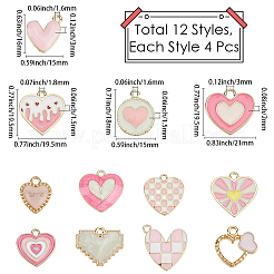 48Pcs 12 Styles Alloy Enamel Pendants&nbsp;ENAM-SC0007-73