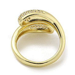 Brass Micro Pave Cubic Zirconia Cuff Ring&nbsp;RJEW-E296-04G