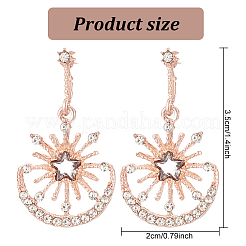 3 Pairs 3 Colors Crystal Rhinestone Sun with Moon Dangle Stud Earrings&nbsp;EJEW-AN0001-72