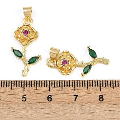 Brass Micro Pave Cubic Zirconia Pendants&nbsp;KK-C114-20G