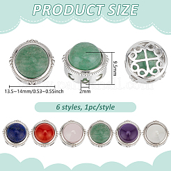 6Pcs 6 Styles Brass Pave Natural Amethyst & Rose Quartz & White Agate & Green Aventurine & Carnelian & Lapis Lazuli Multi-Strand Links&nbsp;KK-BC0015-17B