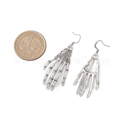 Halloween Themed Skull Hand Dangle Earrings&nbsp;EJEW-JE06070