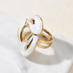 304 Stainless Steel Cuff Open Rings for Women&nbsp;RJEW-F207-02G-01