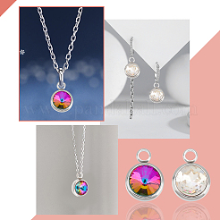 16Pcs 2 Color Glass Charms&nbsp;GLAA-DC0001-02