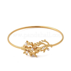 304 Stainless Steel Imitation Pearl Cuff Bangles&nbsp;BJEW-Z166-06G