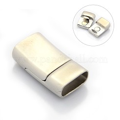 Tarnish Resistant Rectangle 304 Stainless Steel Matte Magnetic Necklace Clasps&nbsp;STAS-O035-12A