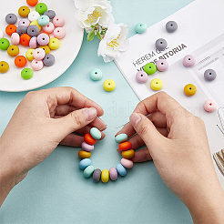 120Pcs Flat Round Food Grade Eco-Friendly Silicone Beads&nbsp;SIL-WR0001-04B