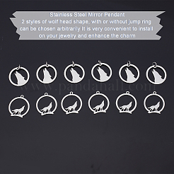 20Pcs 2 Style 201 Stainless Steel Pendants&nbsp;STAS-UN0028-49