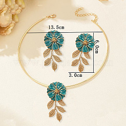 Iron Enamel Pendant Choker & Stud Earrings Sets for Women&nbsp;FS-WG539B6-01