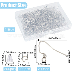200Pcs 304 Stainless Steel Earring Hooks&nbsp;STAS-SP0001-44