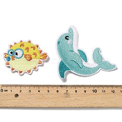 28Pcs Marine Animal Theme Polyester Iron on/Sew On Patches&nbsp;PATC-A001-01