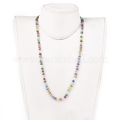 Electroplate Faceted Abacus Glass Beaded Necklaces&nbsp;NJEW-JN02623