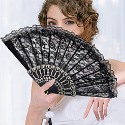 Plastic & Cloth Folding Fans&nbsp;AJEW-WH20020-161C