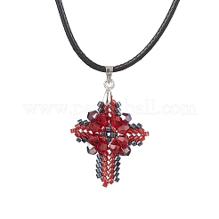 Transparent Electroplate Glass Pendant Necklaces&nbsp;NJEW-MZ00040