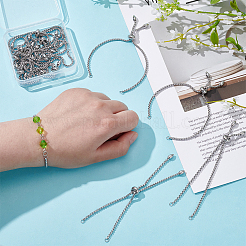 12Pcs Adjustable 304 Stainless Steel Slider Bracelet Makings&nbsp;MAK-UN0001-21