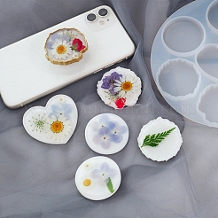 DIY Heart/Round Cabochons for Phone Grip Silicone Molds&nbsp;MOBA-PW0003-01