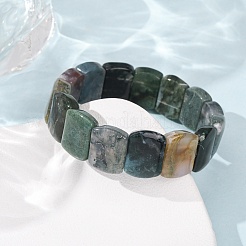 Natural Moss Agate Beads Stretch Bracelets for Women Men&nbsp;BJEW-A168-02