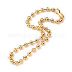 PVD Vacuum Plating 304 Stainless Steel Ball Chain Necklace & Bracelet Set&nbsp;STAS-D181-01G-02D