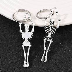 Alloy Skeleton Hoop Earrings&nbsp;LS-EJEW-Z132-01AS