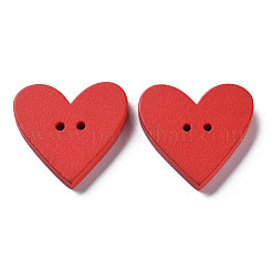 2-Hole Spray Painted Wood Buttons&nbsp;X-WOOD-S055-48