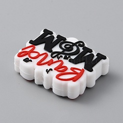 Word Band Mom Silicone Beads&nbsp;SIL-WH0002-89