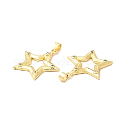 Rack Plating Brass Micro Pave  Cubic Zirconia Pendants&nbsp;KK-B068-42G