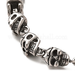 304 Stainless Steel Skull Link Chain Bracelets&nbsp;BJEW-E094-03AS