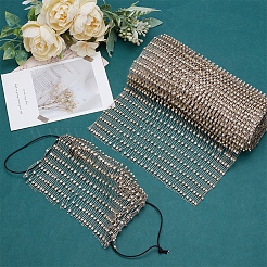 Polyester Elastic Rhinestone Fishnet Fabric&nbsp;DIY-WH0504-288C
