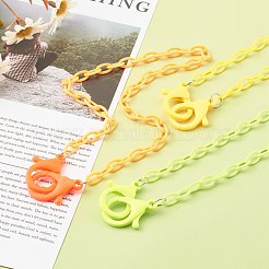3Pcs 3 Colors Personalized ABS Plastic Cable Chain Necklaces&nbsp;NJEW-JN03484-05