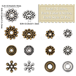 360Pcs 12 Style Alloy Spacer Beads&nbsp;FIND-PA0001-02